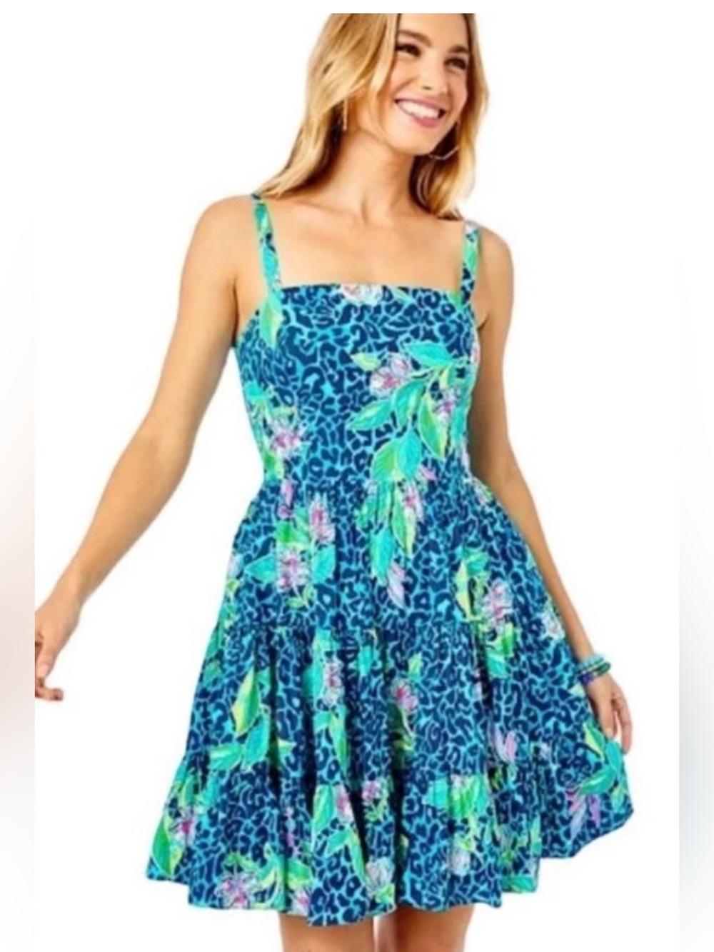 LILLY PULITZER ALISION FORMENTRA CHEETAH TURQUOISE HOT ON THE SPOT SIZE 12 DRESS